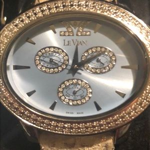 Le Vian Zag 22 Diamond and leather band watch